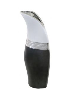 Medium Curved Vase Black And White
