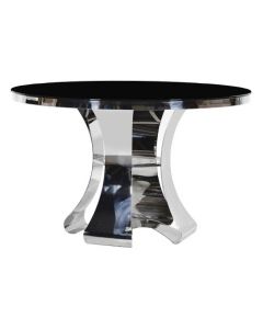 Terano Black/Chrome Round Dining Table